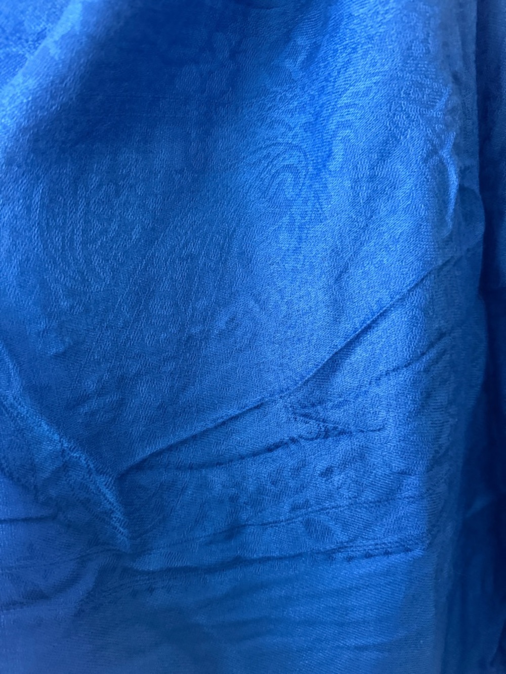 Pashmina Blue Silk-Blend Scarf - Picture 3 of 3